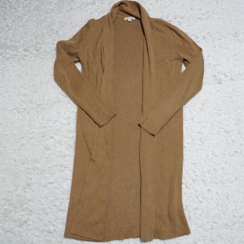 Prologue Open Front Long Sleeve Sweater Maxi Cardigan Tan/Camel Women Size Small